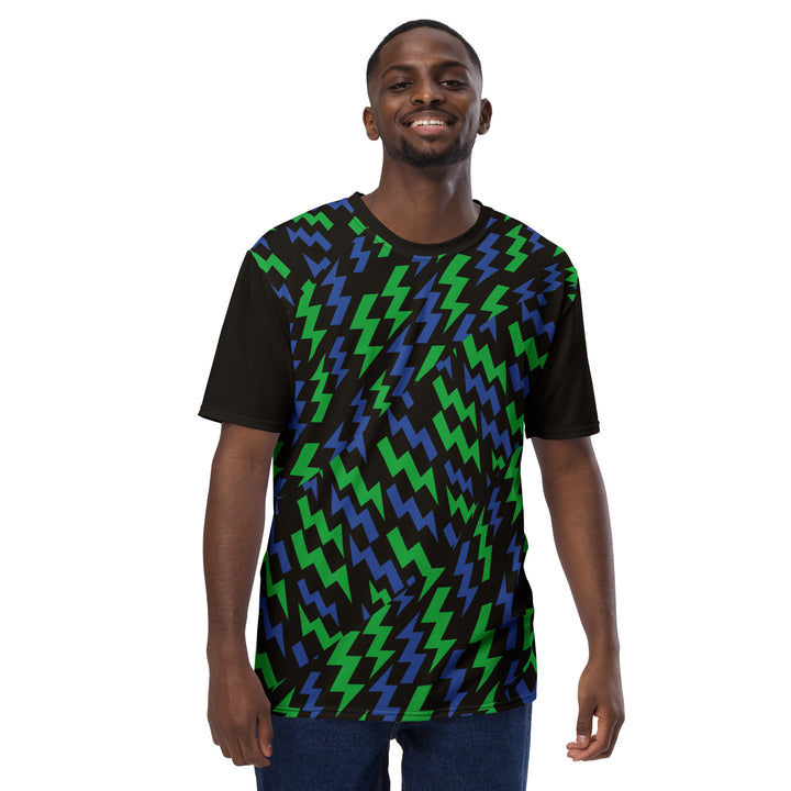 Premium Men's Jersey - Blue-Green Flash