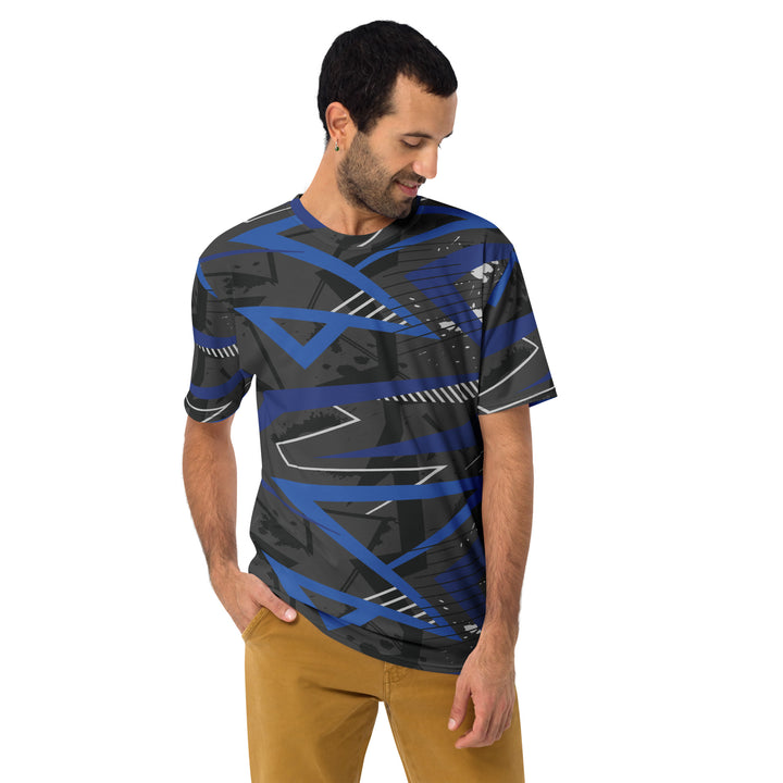 Premium Men's Jersey - Black-Blue Illusion