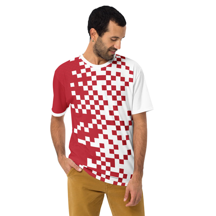 Premium Men's Jersey - Red-White Pixel