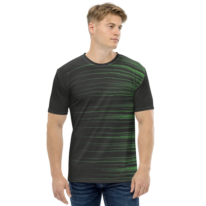 Premium Men's Jersey - Black-Green Thread