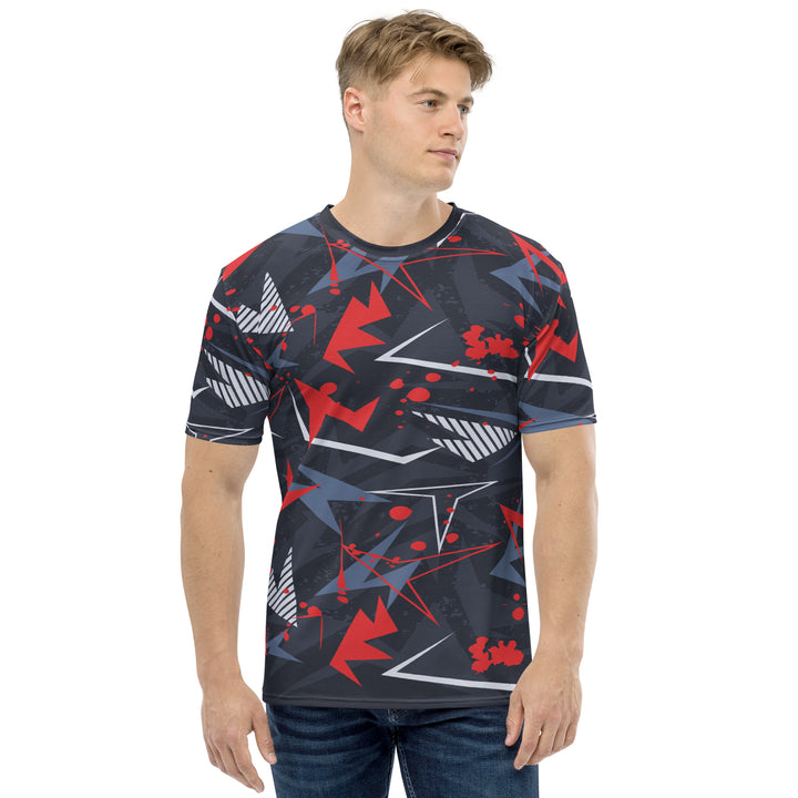 Premium Men's Jersey - Black-Red Abstract