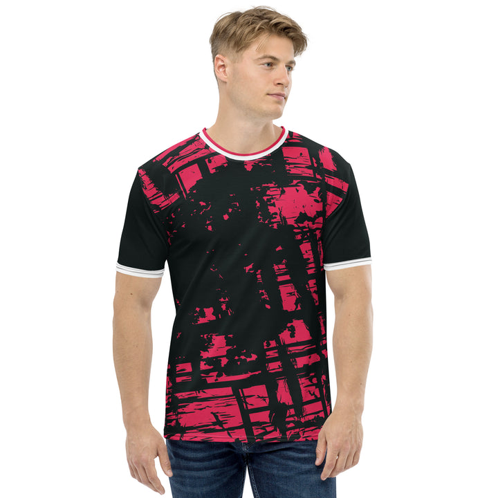 Premium Men's Jersey - Red-Black Grunge