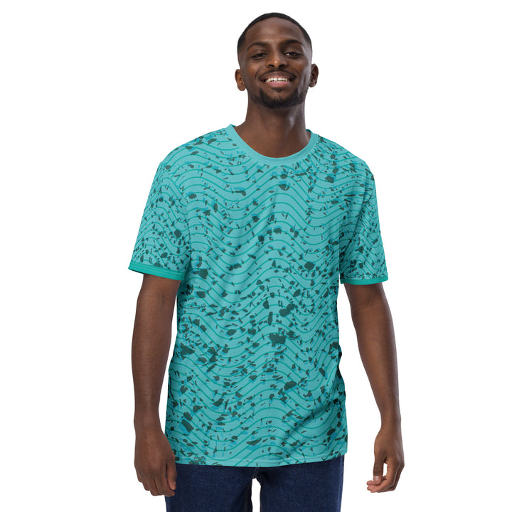 Premium Men's Jersey - Green-Blue Waves