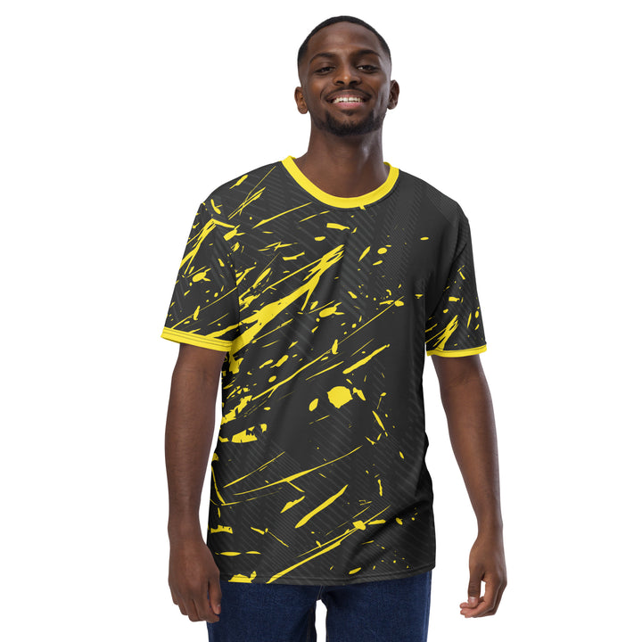 Premium Men's Jersey - Black-Yellow Splash