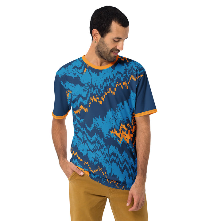 Premium Men's Jersey - Blue-Orange Pixel