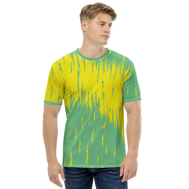 Premium Men's Jersey - Yellow-Green Flame