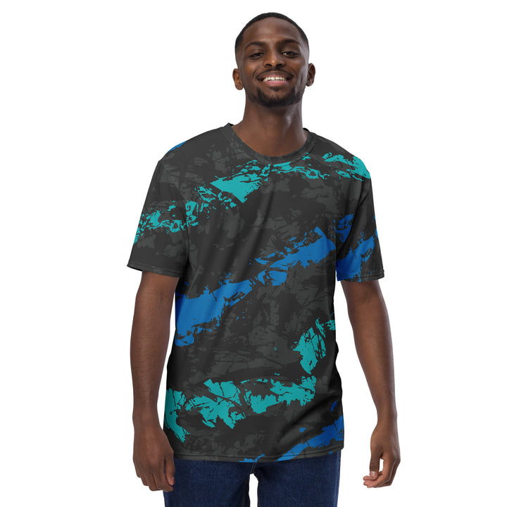 Premium Men's Jersey - Black-Blue Paint