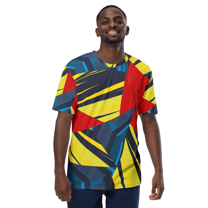 Premium Men's Jersey - Blue-Yellow Geometric