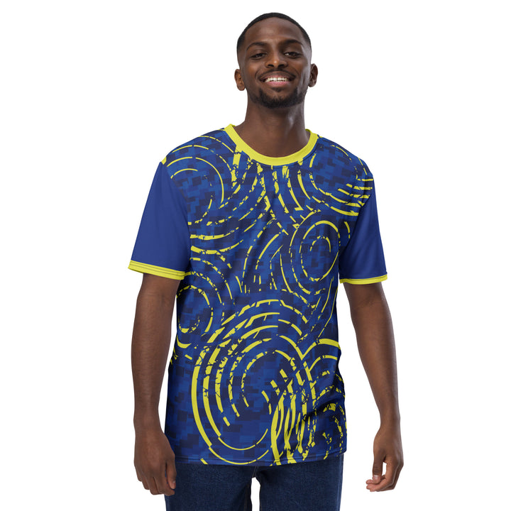 Premium Men's Jersey - Blue-Yellow Spin