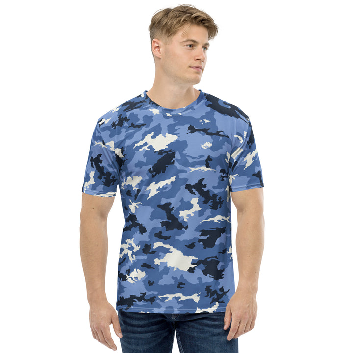 Premium Men's Jersey - White-Blue Camouflage