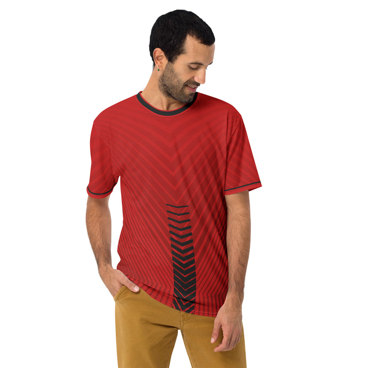 Premium Men's Jersey - Red-Black Stripe