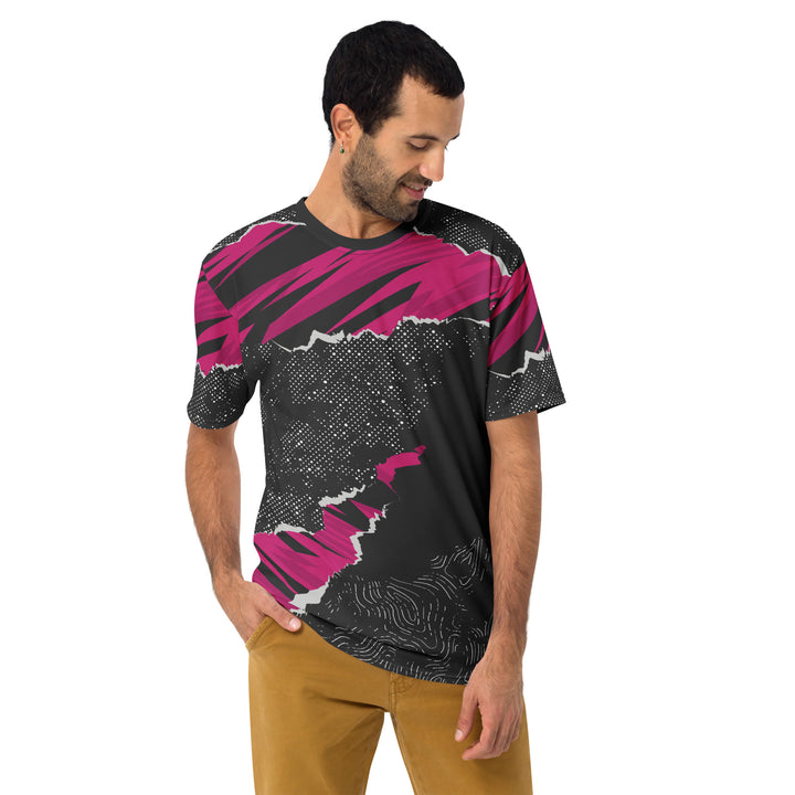 Premium Men's Jersey - Black-Pink Crack