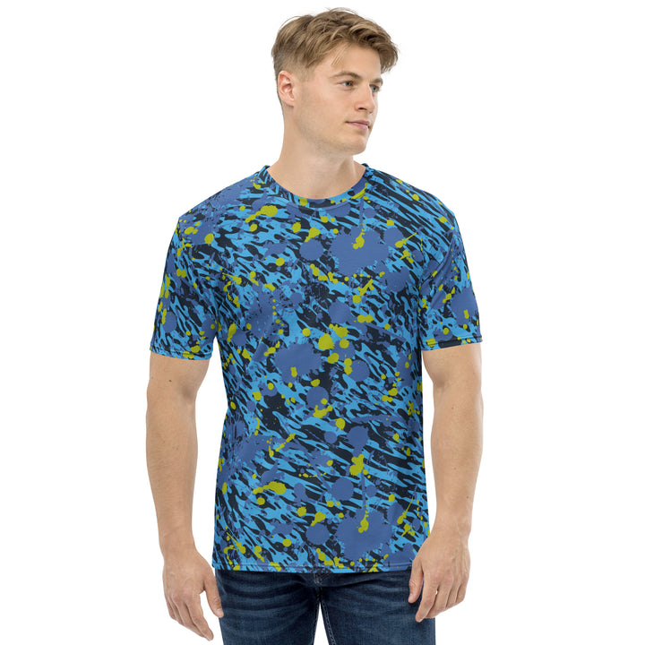 Premium Men's Jersey - Blue-Green Flower