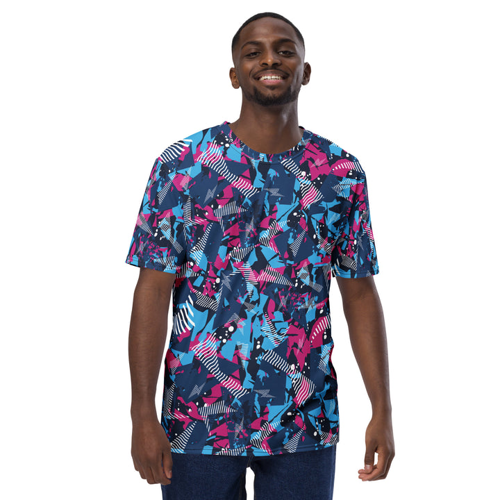 Premium Men's Jersey - Blue-Pink Distortion