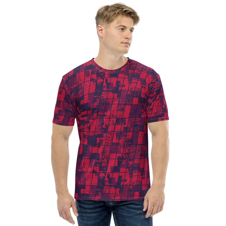 Premium Men's Jersey - Black-Red Grid