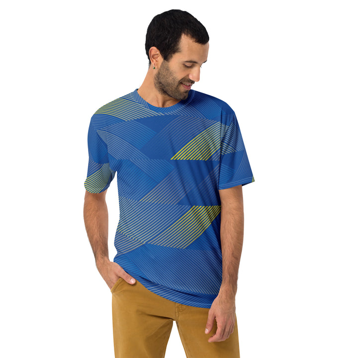 Premium Men's Jersey - Blue-Yellow Line