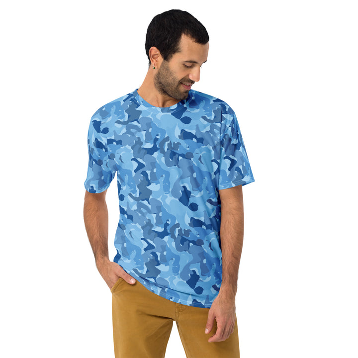 Premium Men's Jersey - Blue Camouflage