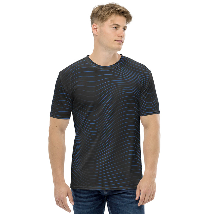 Premium Men's Jersey - Black-Blue Waves