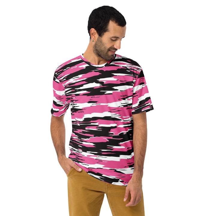 Premium Men's Jersey - Pink-Black Stroke