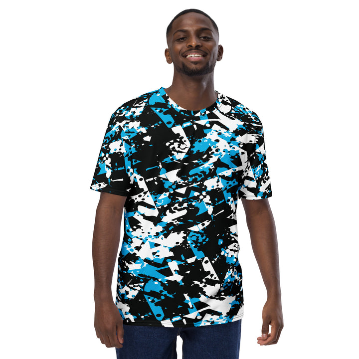 Premium Men's Jersey - Black-Blue Blocks