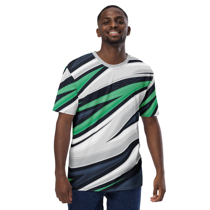 Premium Men's Jersey - White-Green Stick