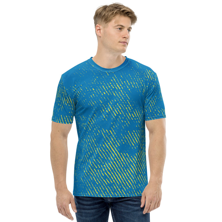 Premium Men's Jersey - Blue-Yellow Grunge