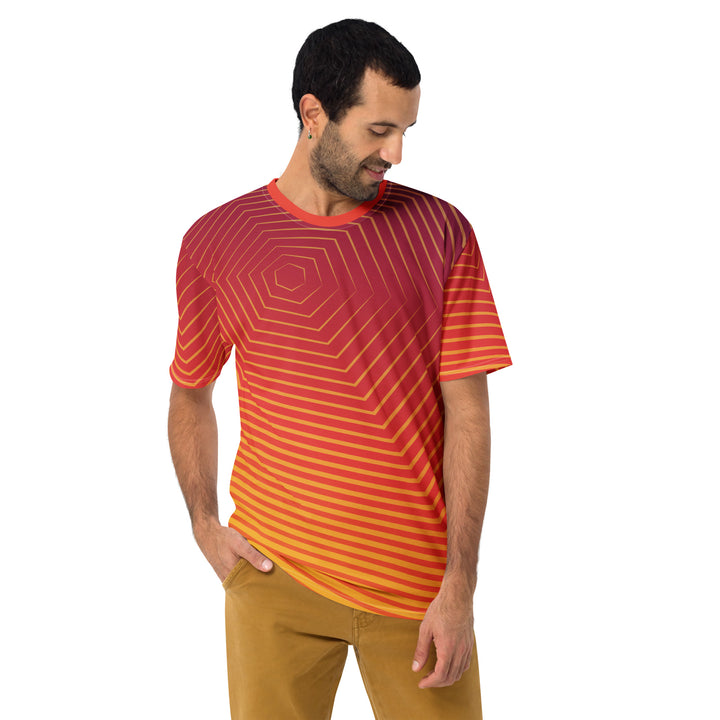 Premium Men's Jersey - Red-Yellow Hexagon