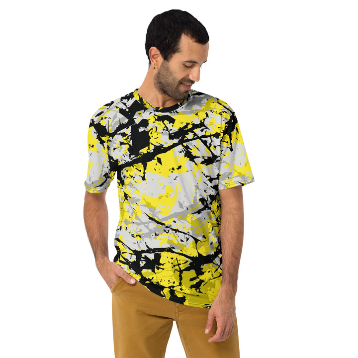 Premium Men's Jersey - Yellow-Black Splatter