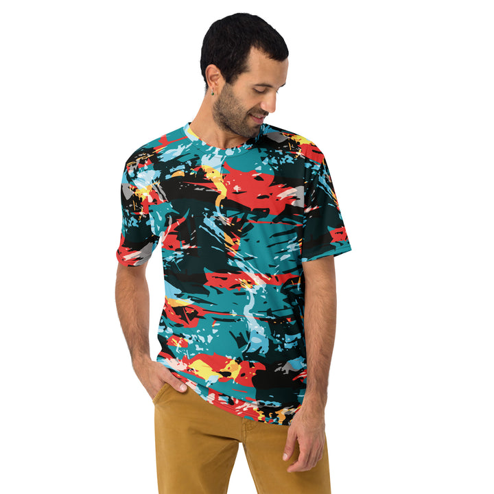 Premium Men's Jersey - Turquoise-Red Jungle