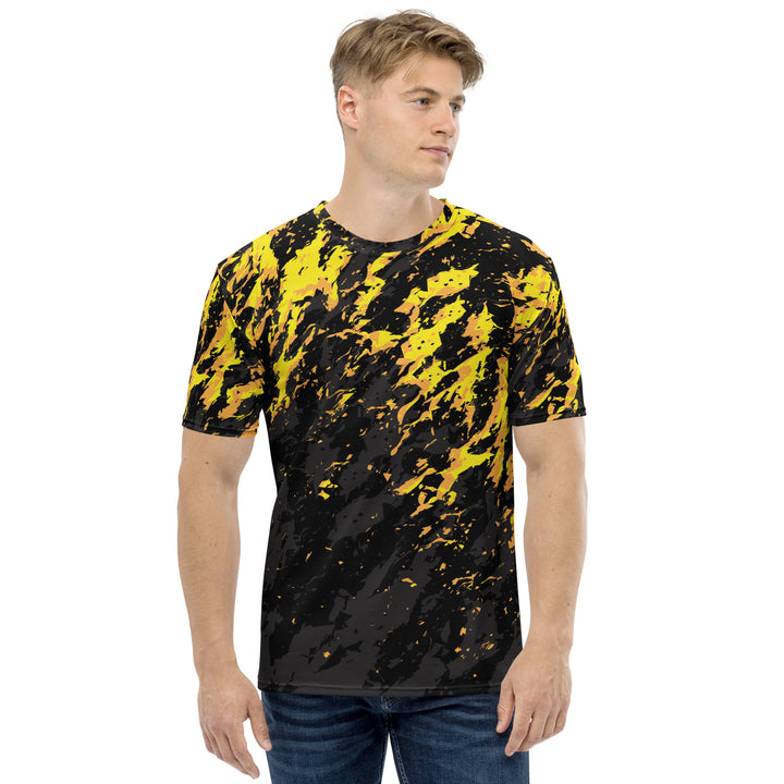 Premium Men's Jersey - Black-Yellow Fire