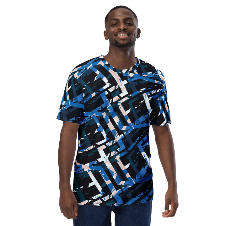 Premium Men's Jersey - Black-Blue Tube