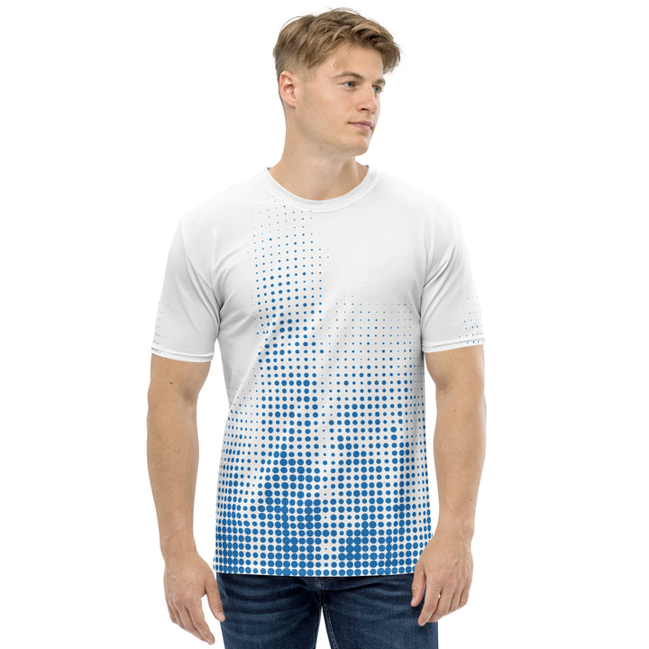 Premium Men's Jersey - White-Blue Halftone