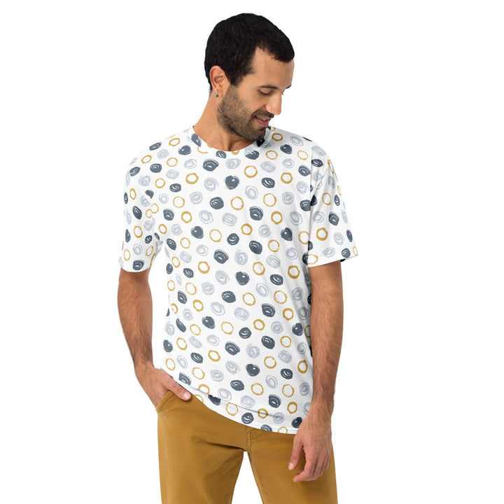 Premium Men's Jersey - White-Yellow Dots