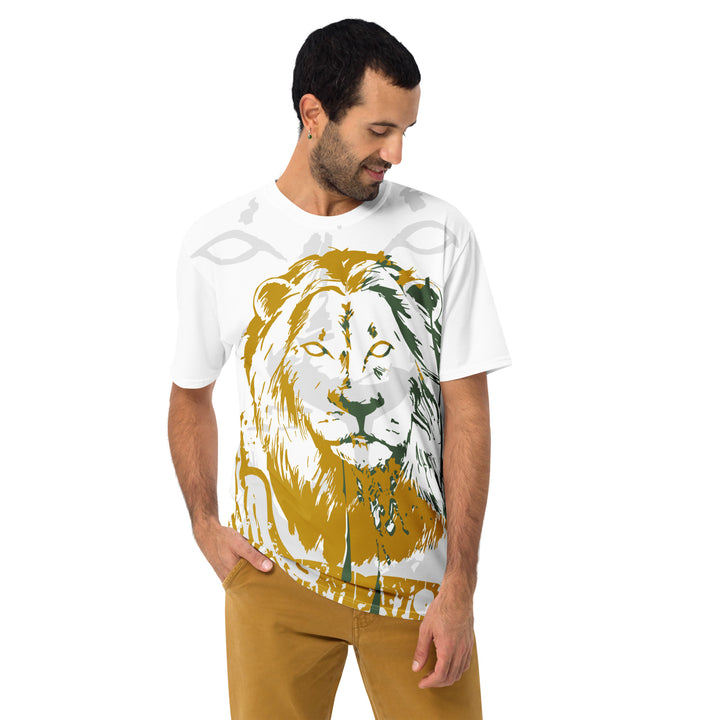 Premium Men's Jersey - White-Yellow Lion