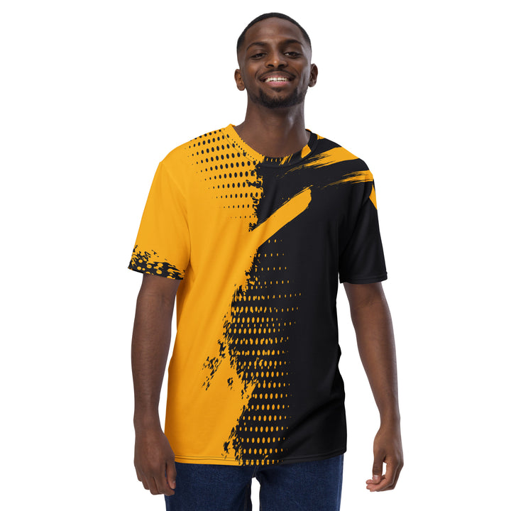 Premium Men's Jersey - Black-Yellow Brush