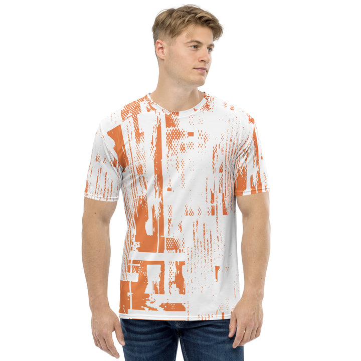 Premium Men's Jersey - White-Orange Paint