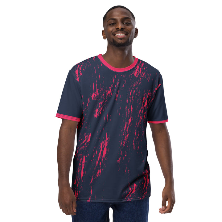 Premium Men's Jersey - Blue-Pink Ash