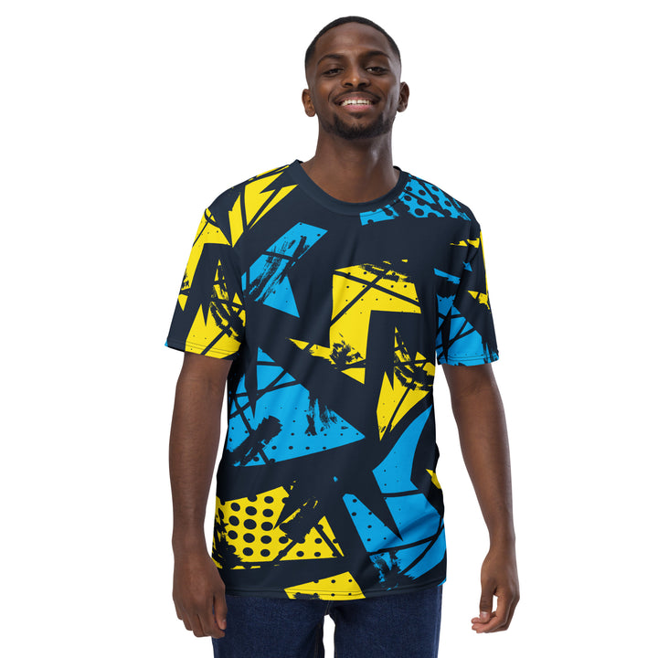 Premium Men's Jersey - Yellow-Blue Graffiti