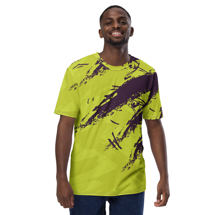 Premium Men's Jersey - Green-Purpe Stripe