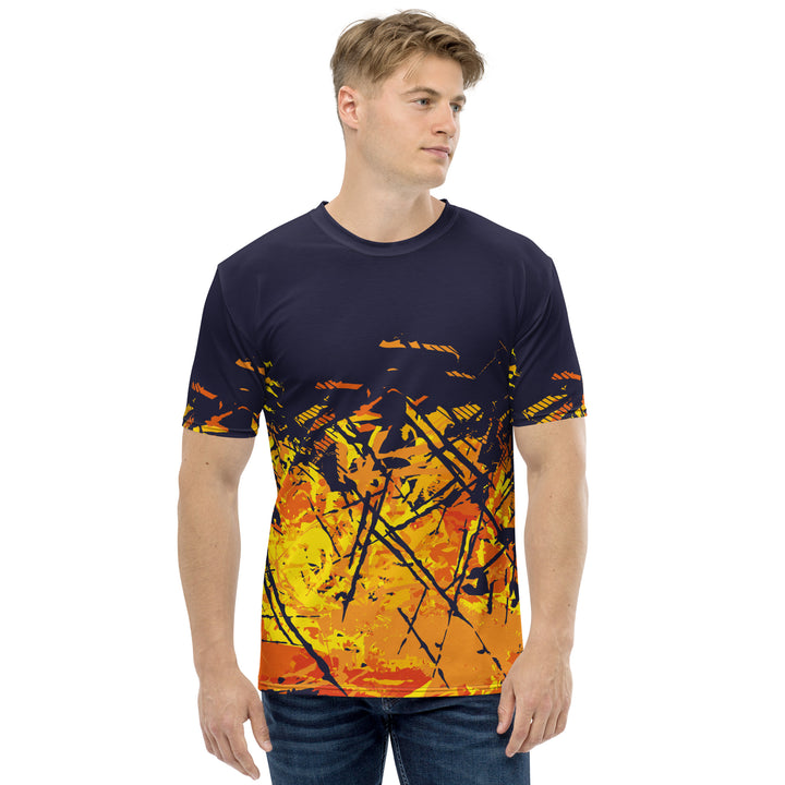 Premium Men's Jersey - Blue-Orange Fire