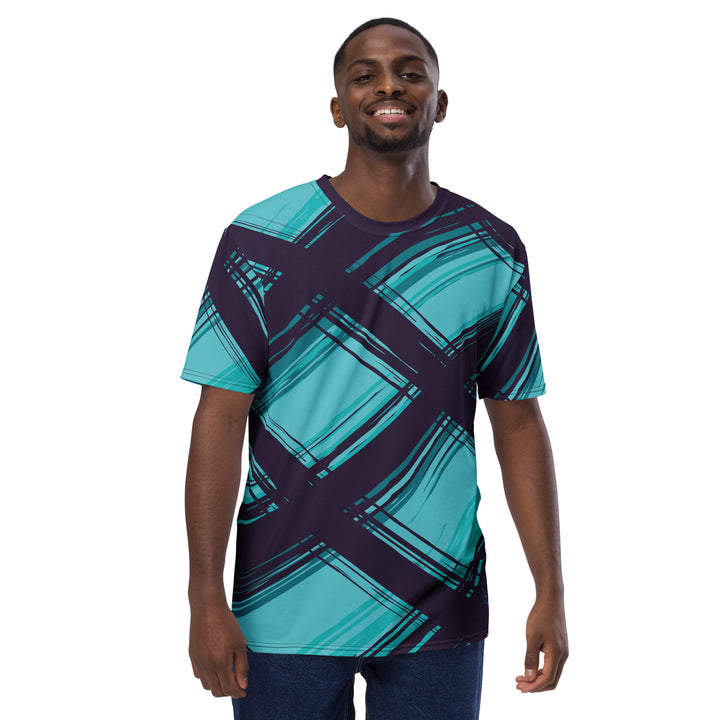 Premium Men's Jersey - Black-Turquoise Panel