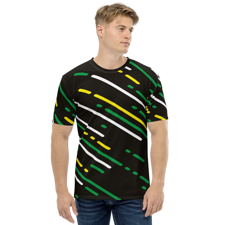 Premium Men's Jersey - Black-Green Lines