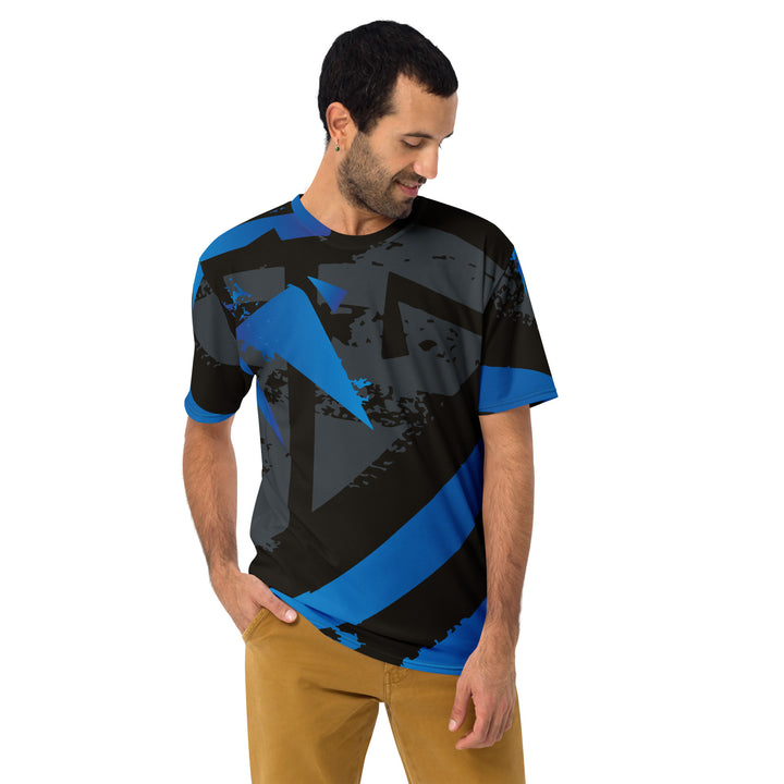 Premium Men's Jersey - Black-Blue Gradient