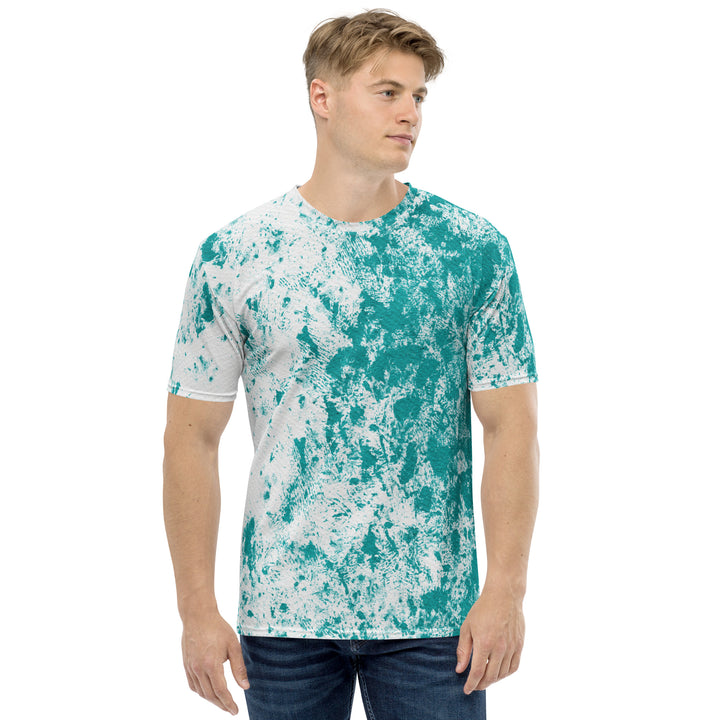 Premium Men's Jersey - White-Turquoise Paint