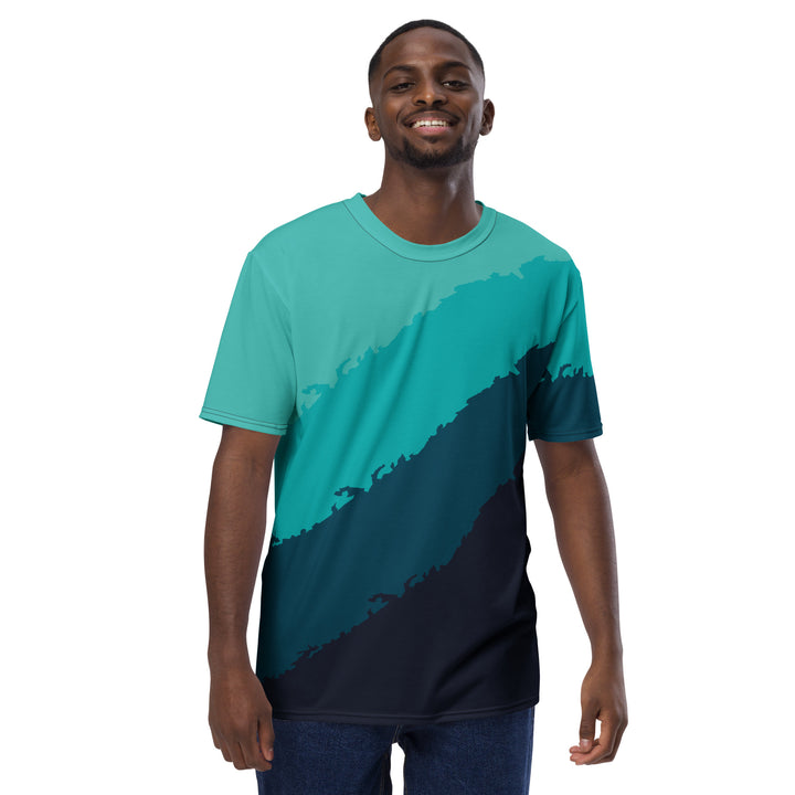 Premium Men's Jersey - Black-Turquoise Gradient