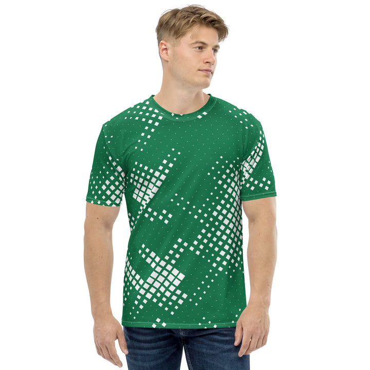 Premium Men's Jersey - Green-White Pixel