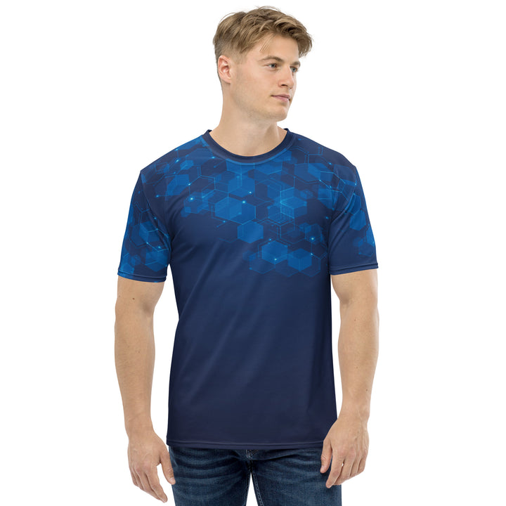 Premium Men's Jersey - Blue Hexagon