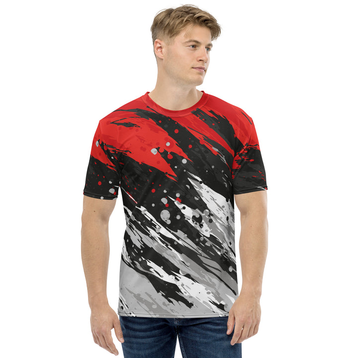 Premium Men's Jersey - Black-Red Splash