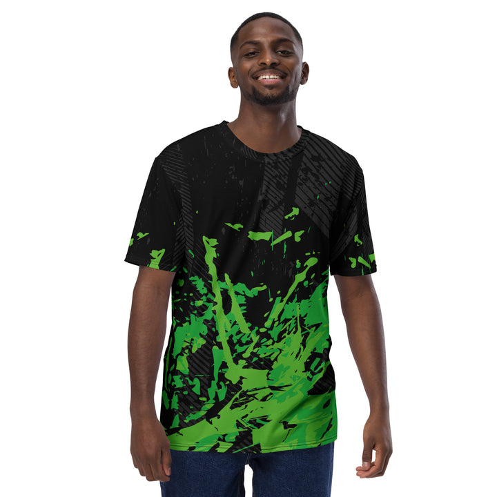 Premium Men's Jersey - Black-Green Flood