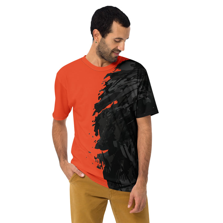 Premium Men's Jersey - Black-Orange Wave